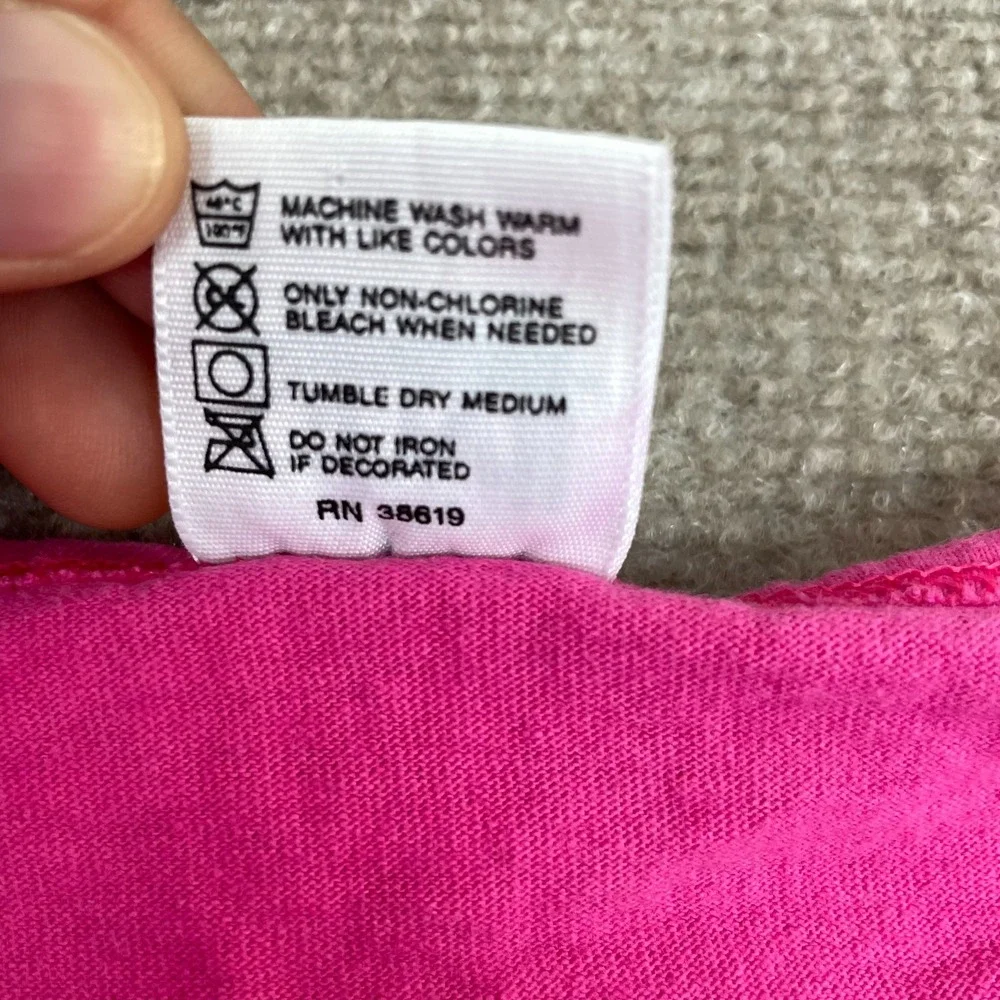 Woman's Sleep Shirt One Size Pink Seashell Starfish Beach Single Stitch USA Made